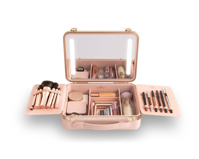 The Beautifect Box in Nude  A Portable Makeup Vanity With LED Mirror